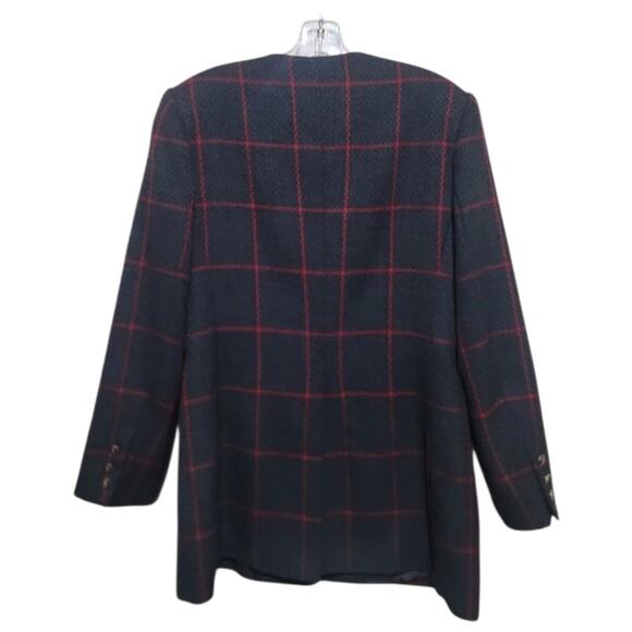 John Meyer Of Norwich Vintage Woolblend Gray and Red Coat Size 10 - Picture 2 of 9